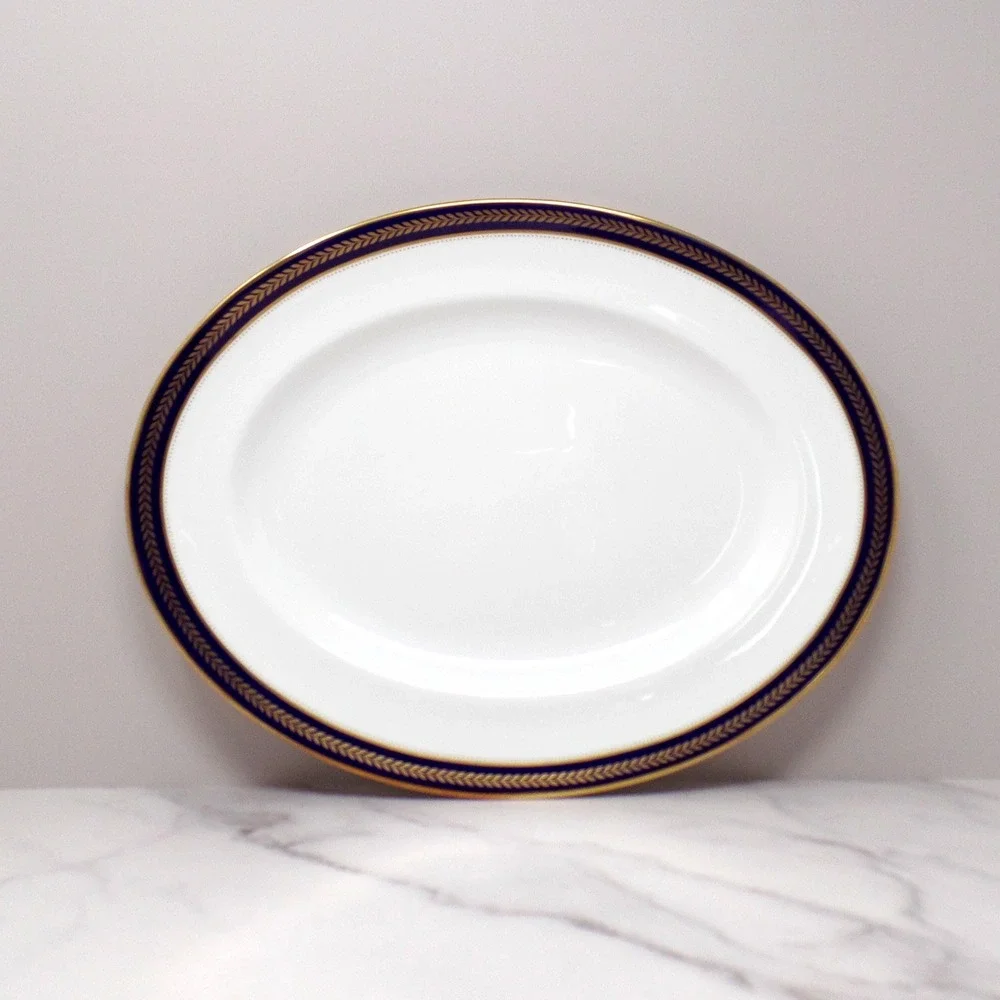 Vintage Coalport Bone China Blue Wheat Large 14